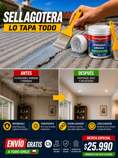 Pack Ahorro 3 En 1 Sellador De Goteras Transparente
